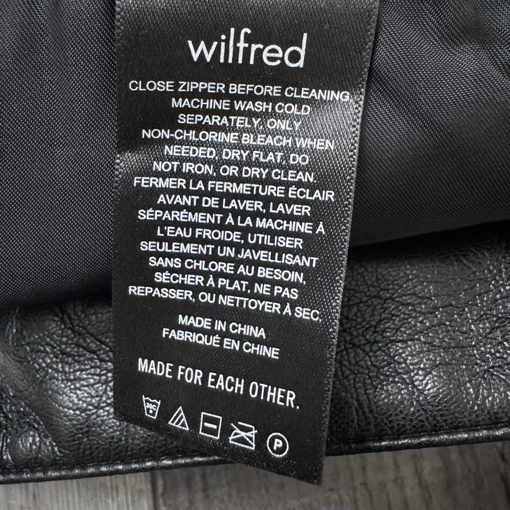 Aritzia Wilfred The Melina Full Length Vegan Faux Leather Straight Pants Black 4 - Picture 5 of 12